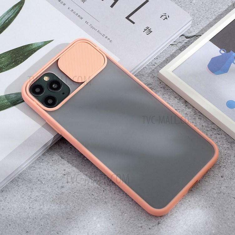 Matte PC + TPU Combo Phone Case with Slide Camera Cover for iPhone 11 Pro Max 6.5 inch - Pink-3