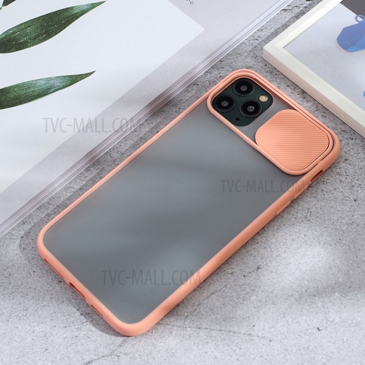 Matte PC + TPU Combo Phone Case with Slide Camera Cover for iPhone 11 Pro Max 6.5 inch - Pink-4
