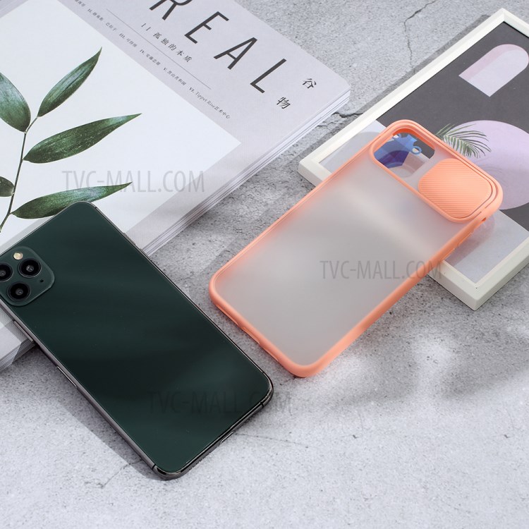 Matte PC + TPU Combo Phone Case with Slide Camera Cover for iPhone 11 Pro Max 6.5 inch - Pink-6