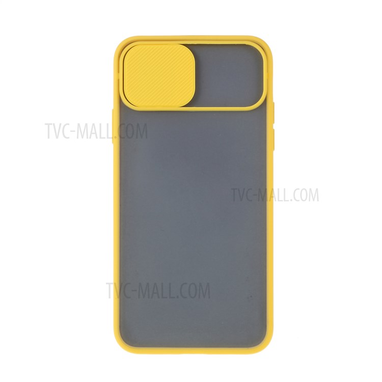 Matte PC + TPU Combo Phone Case with Slide Camera Cover for iPhone 11 Pro Max 6.5 inch - Yellow-7