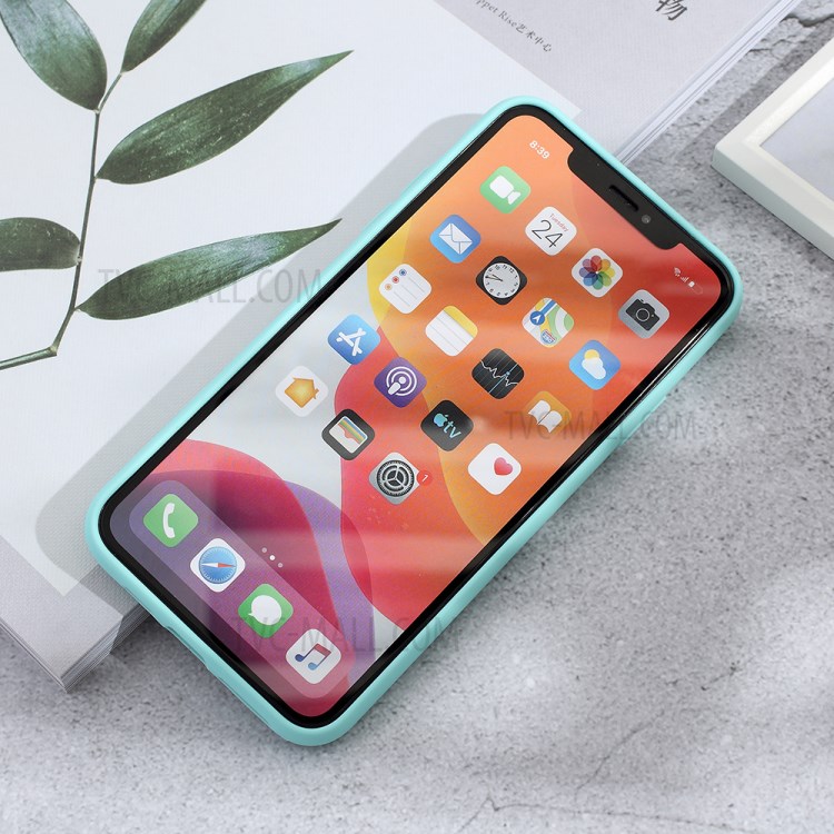 Matte PC + TPU Combo Phone Case with Slide Camera Cover for iPhone 11 Pro Max 6.5 inch - Cyan-5
