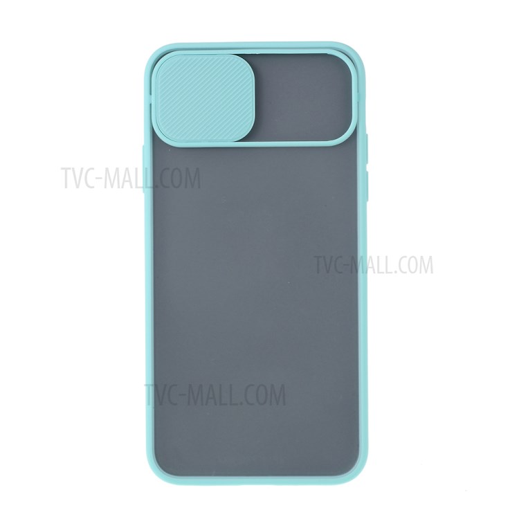 Matte PC + TPU Combo Phone Case with Slide Camera Cover for iPhone 11 Pro Max 6.5 inch - Cyan-7