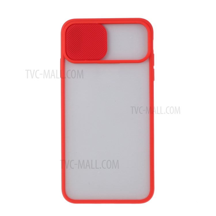 Matte PC + TPU Hybrid Case with Slide Camera Cover for iPhone XS Max 6.5 inch - Red-7