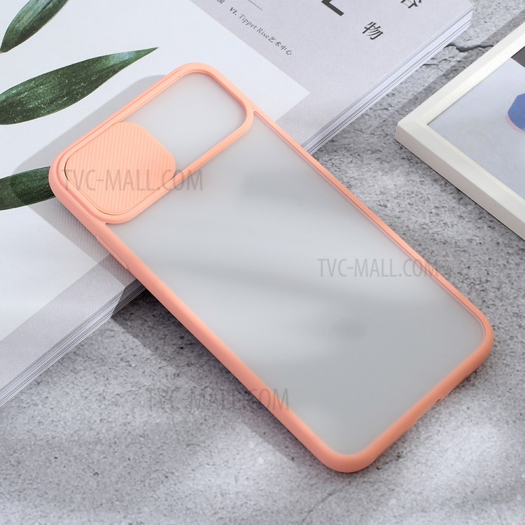 Matte PC + TPU Hybrid Case with Slide Camera Cover for iPhone XS Max 6.5 inch - Pink-2