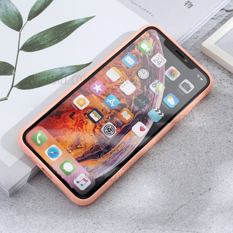 Matte PC + TPU Hybrid Case with Slide Camera Cover for iPhone XS Max 6.5 inch - Pink-5