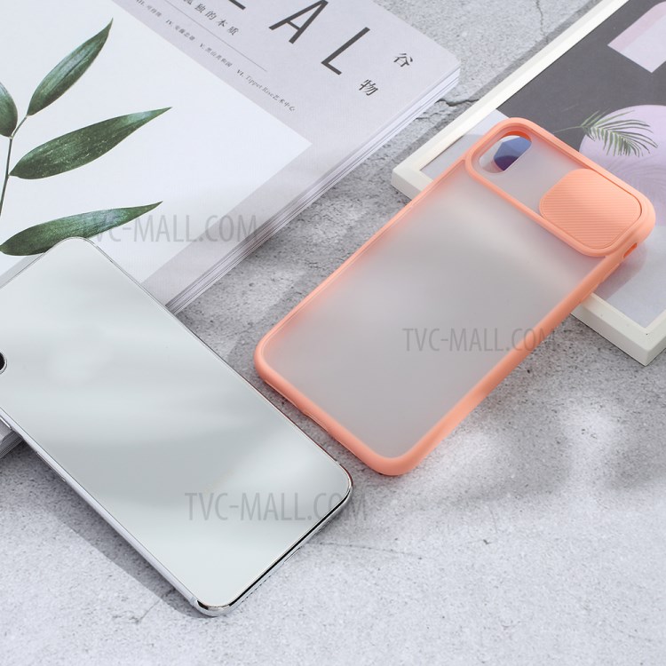 Matte PC + TPU Hybrid Case with Slide Camera Cover for iPhone XS Max 6.5 inch - Pink-6