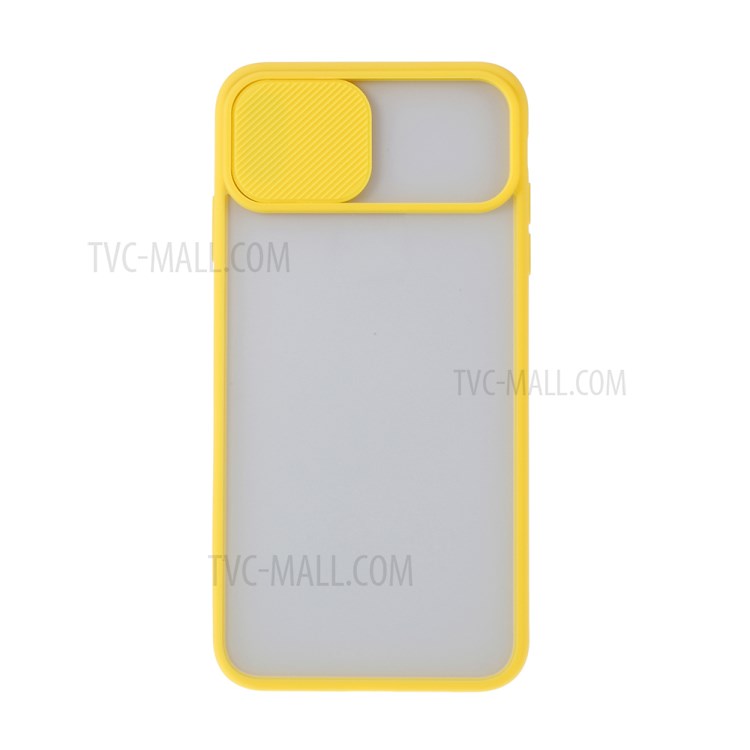 Matte PC + TPU Hybrid Case with Slide Camera Cover for iPhone XS Max 6.5 inch - Yellow-7