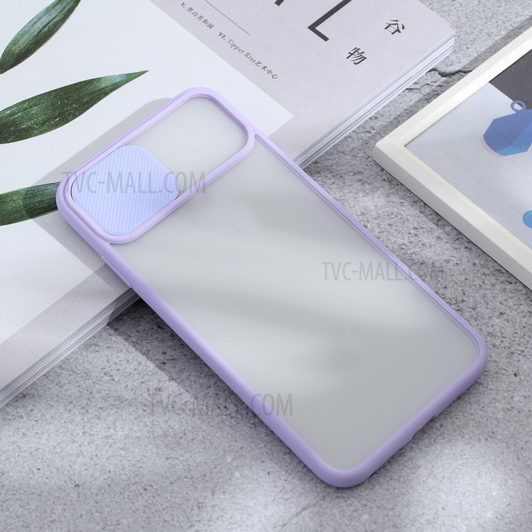 Matte PC + TPU Hybrid Case with Slide Camera Cover for iPhone XS Max 6.5 inch - Purple-2