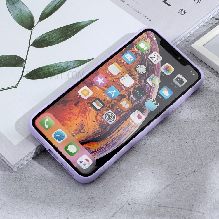 Estojo Híbrido de pc + Tpu Fosco Com Tampa de Câmera Deslizante Para Iphone XS Max 6,5 Polegadas - Roxo