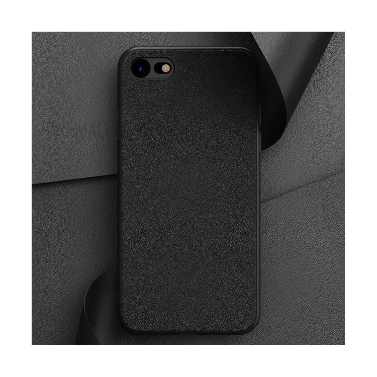 Simple Style PU Leather Coated Soft TPU Phone Cover Shell for Apple iPhone SE (2nd Generation) / 7 / 8 Black-1