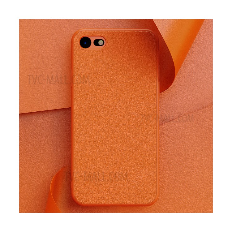 Simple Style PU Leather Coated Soft TPU Phone Cover Shell for Apple iPhone SE (2nd Generation) / 7 / 8 Orange-1