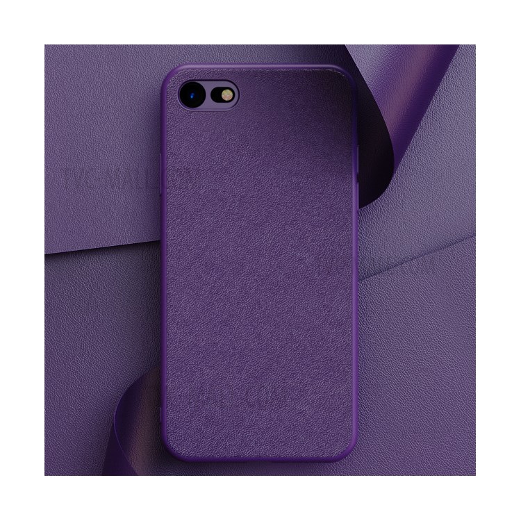 Simple Style PU Leather Coated Soft TPU Phone Cover Shell for Apple iPhone SE (2nd Generation) / 7 / 8 Purple-1