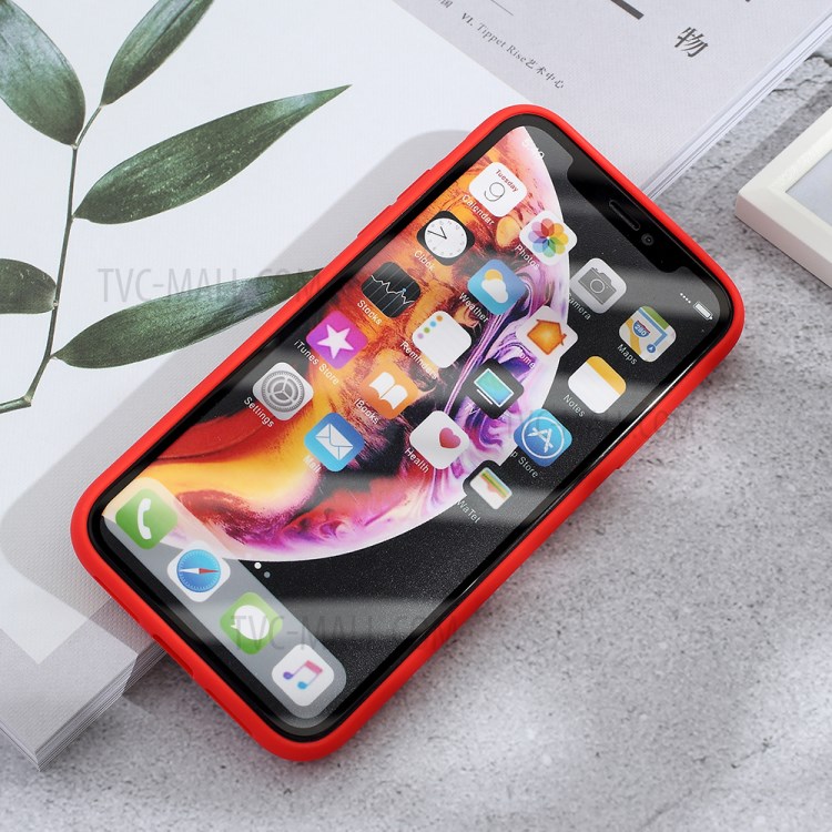 Matte PC + TPU Hybrid Phone Case with Slide Camera Cover for iPhone XR 6.1 inch - Red-5