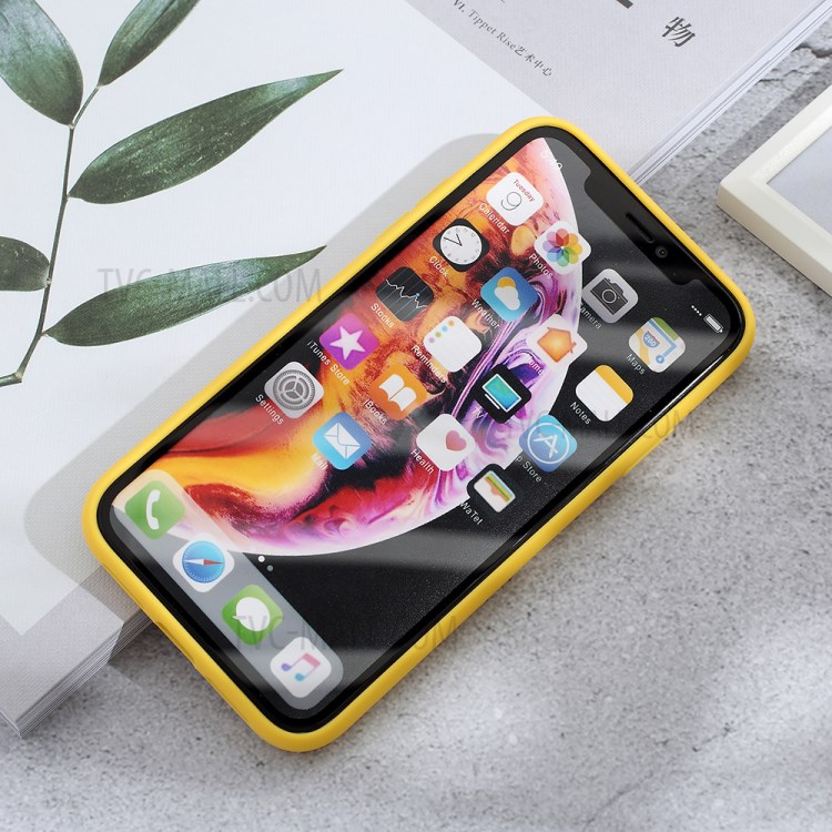 Matte PC + TPU Hybrid Telephip Con Cubierta de Cámara de Portaobjetos Para Iphone XR 6.1 Pulgadas - Amarillo-5