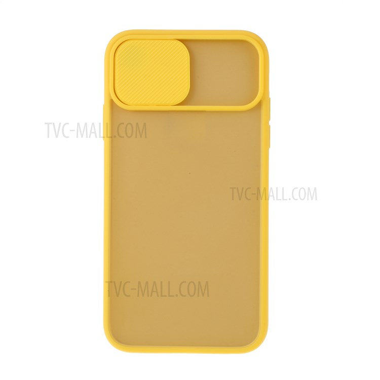 Matte PC + TPU Hybrid Phone Case with Slide Camera Cover for iPhone XR 6.1 inch - Yellow-7