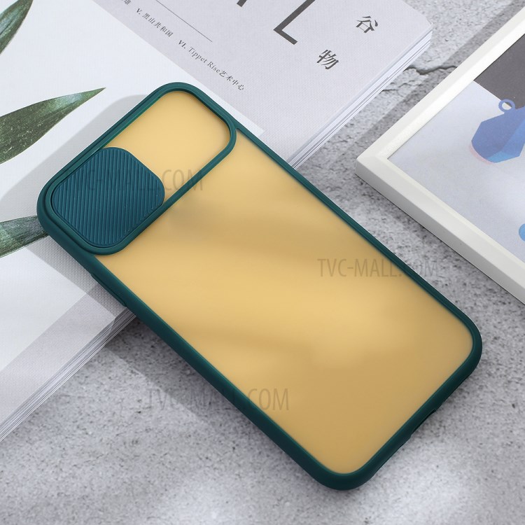 Matte PC + TPU Hybrid Phone Case with Slide Camera Cover for iPhone XR 6.1 inch - Green-2