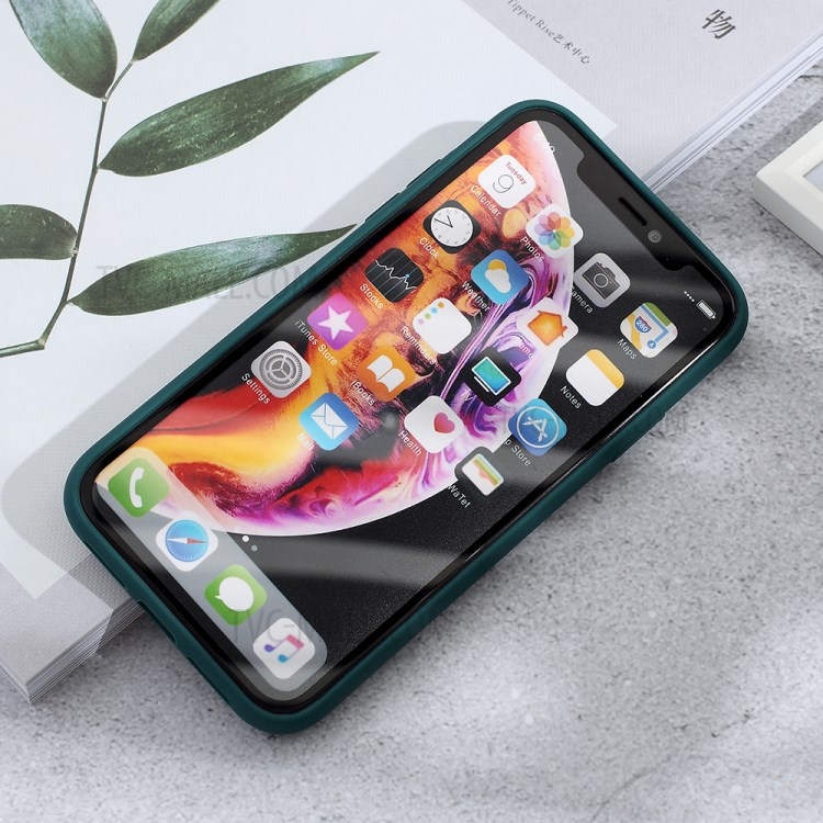 Caixa de Telefone Híbrido PC + TPU Fosco Com Tampa de Câmera Deslizante Para Iphone XR 6,1 Polegadas - Verde