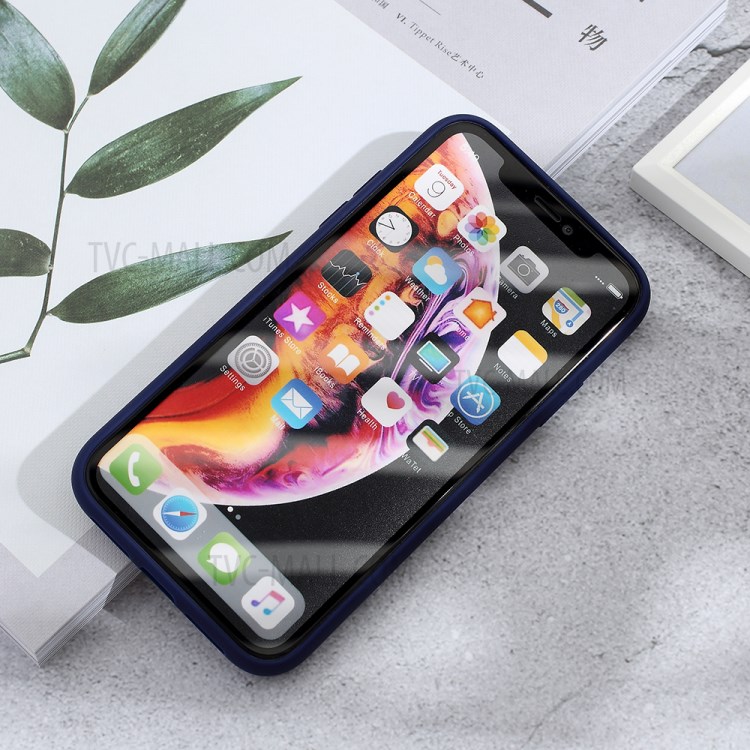Matte PC + TPU Hybrid Phone Case with Slide Camera Cover for iPhone XR 6.1 inch - Blue-5