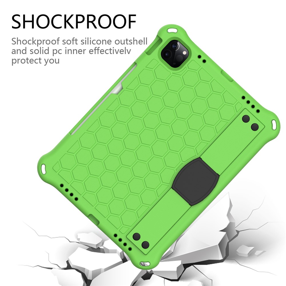 Honeycomb Texture EVA Tablet Shell with Shoulder Strap for iPad Pro 11-inch (2020)/(2018) - Green/Black-6
