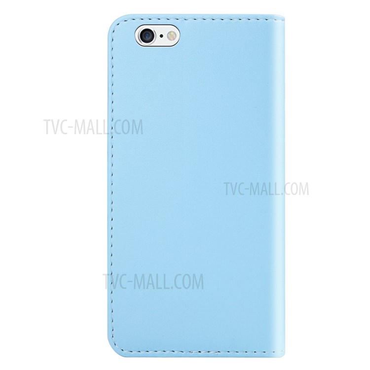 Tri-color PU Leather Case Wallet Phone Stand Cover for Apple iPhone SE (2nd Generation)/8/7 4.7 inch - Blue/Purple/Grey-3
