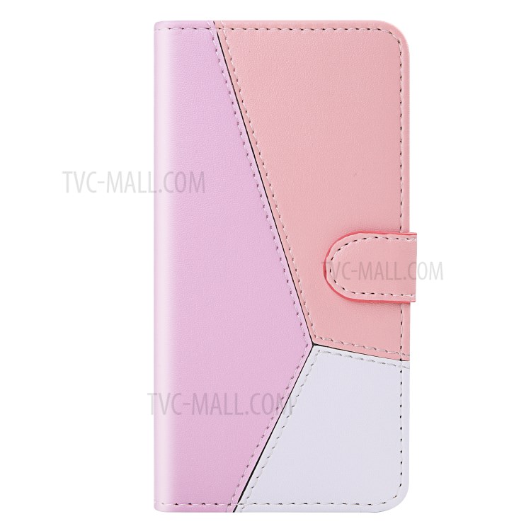 Tri-color PU Leather Case Wallet Phone Stand Cover for Apple iPhone SE (2nd Generation)/8/7 4.7 inch - Purple/Pink/White-2