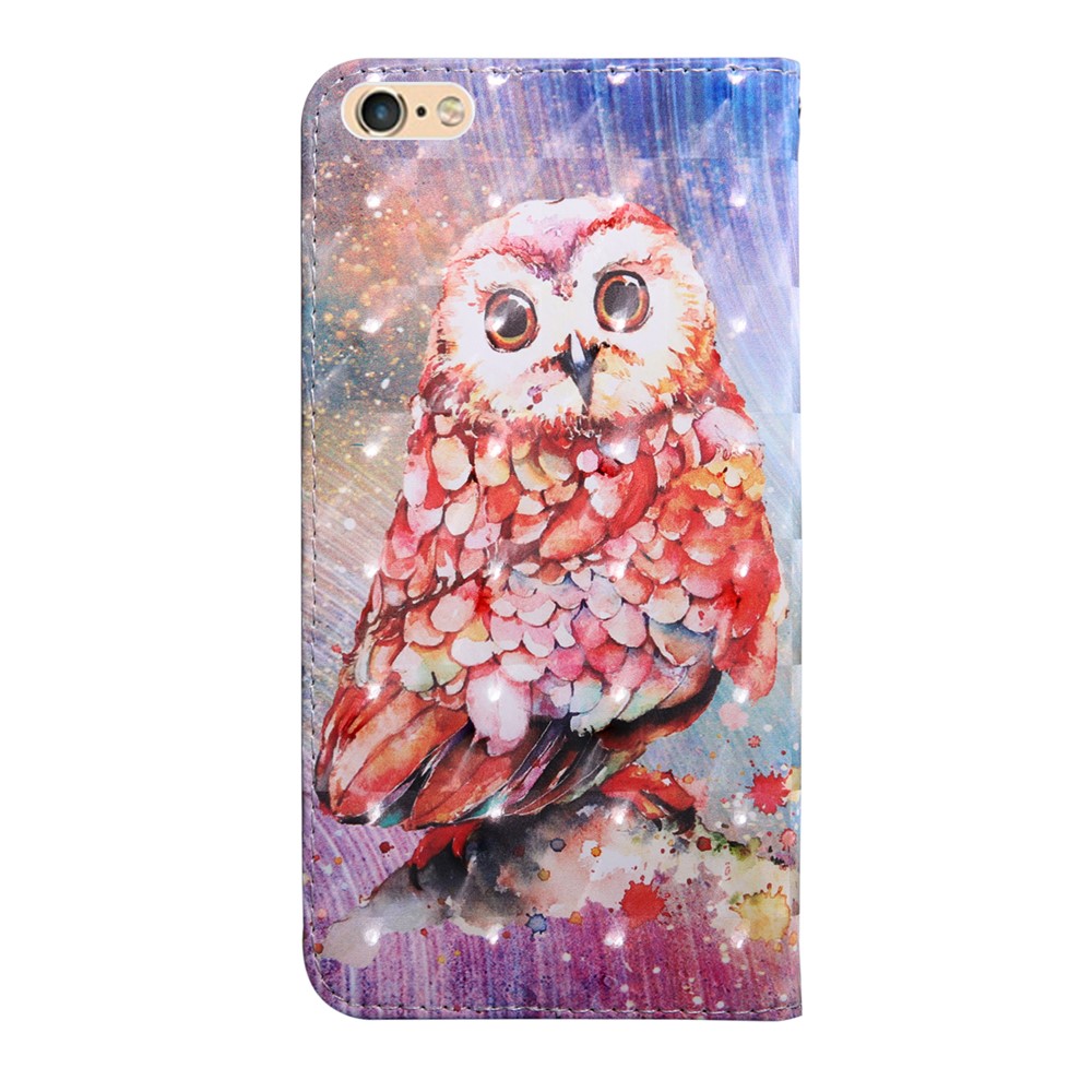 Light Spot Decor Pattern Printing Leather Phone Case for Apple iPhone SE (2nd Generation)/8/7 4.7 inch - Owl-3