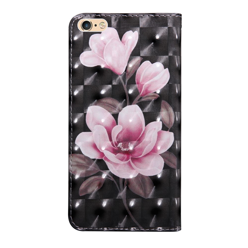 Light Spot Decor Pattern Printing Leather Phone Case for Apple iPhone SE (2nd Generation)/8/7 4.7 inch - Three-flower-3