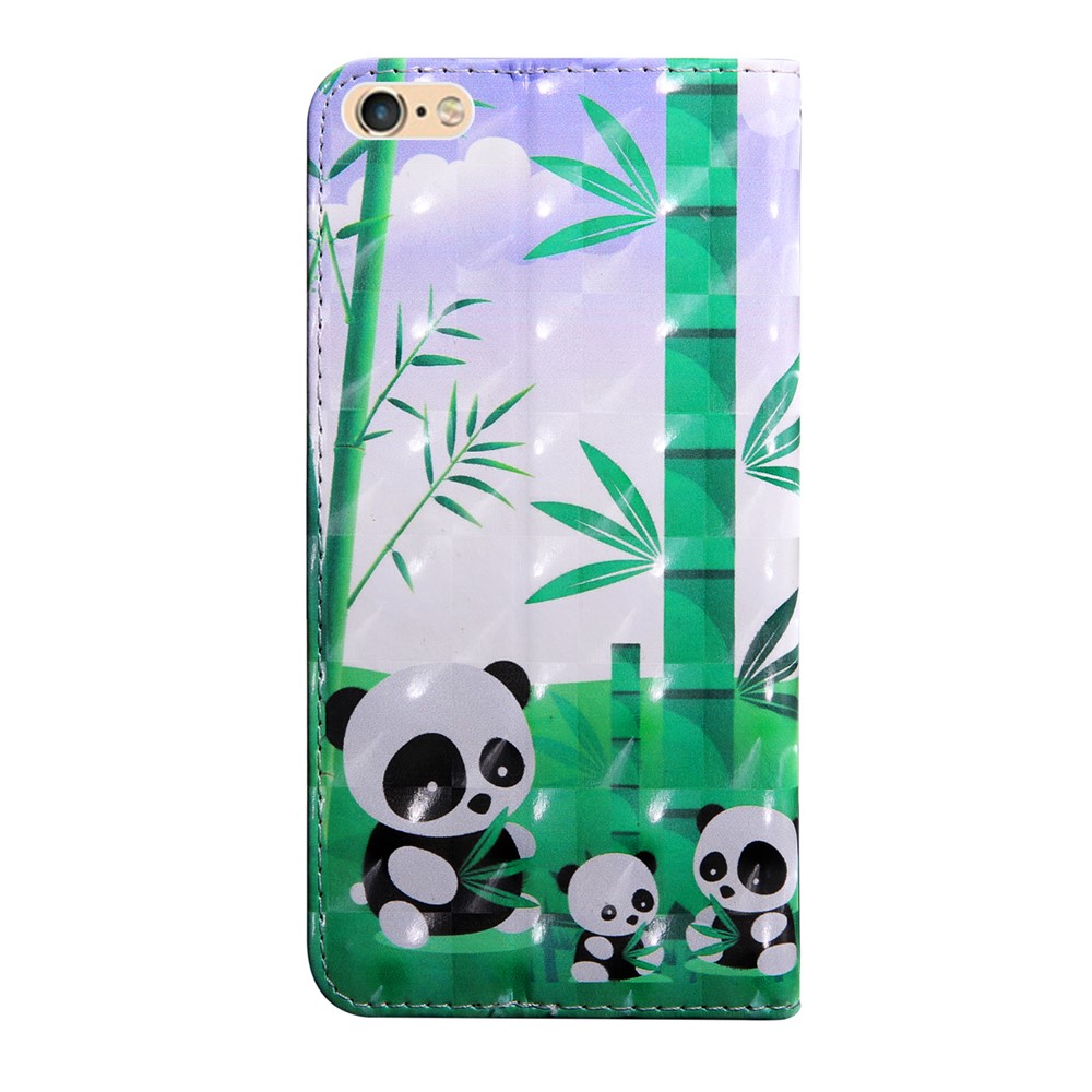 Light Spot Decor Pattern Printing Leather Phone Case for Apple iPhone SE (2nd Generation)/8/7 4.7 inch - Bamboo Panda-3