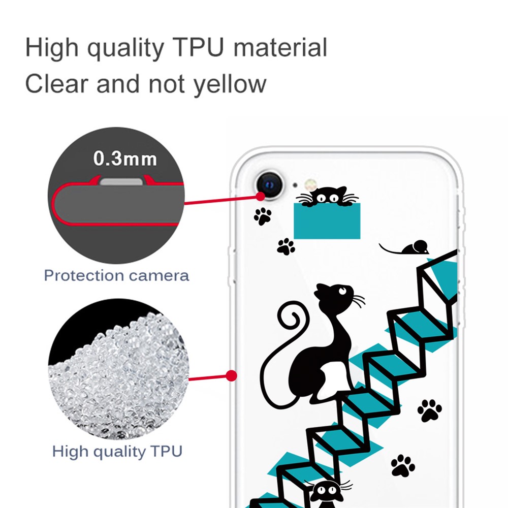 Impression de Modèle TPU Couverture de Téléphone Souple Pour Iphone SE (2022) / SE (2020) / 8/7 4,7 Pouces - Escaliers