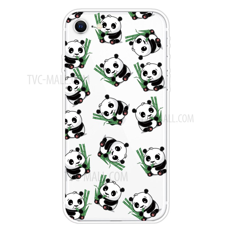 Pattern Printing TPU Soft Phone Cover for iPhone SE (2nd Generation)/iPhone 8/iPhone 7 - Cute Panda-1