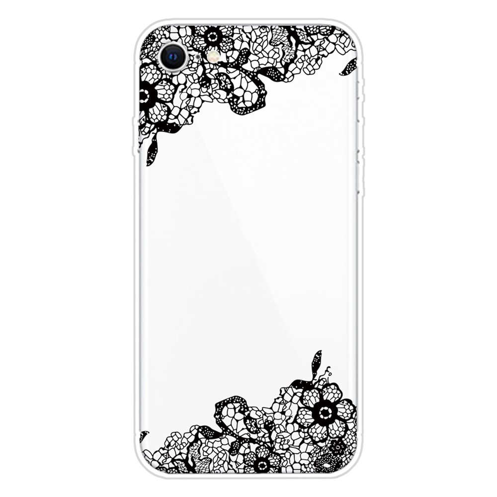 Musterdruck TPU Soft Phone Cover Für Iphone SE (2022)/SE (2020)/8/7 4,7 Zoll - Spitzenblume