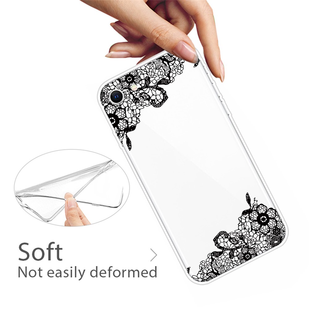 Impression de Modèle TPU Couverture de Téléphone Souple Pour Iphone SE (2022) / SE (2020) / 8/7 4,7 Pouces - Fleur de Dentelle