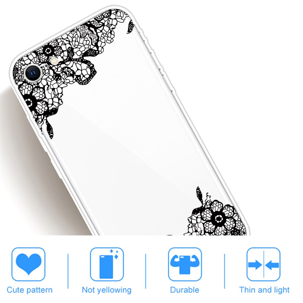 Pattern Printing TPU Soft Phone Cover for iPhone SE (2nd Generation)/iPhone 8/iPhone 7 - Lace Flower-4