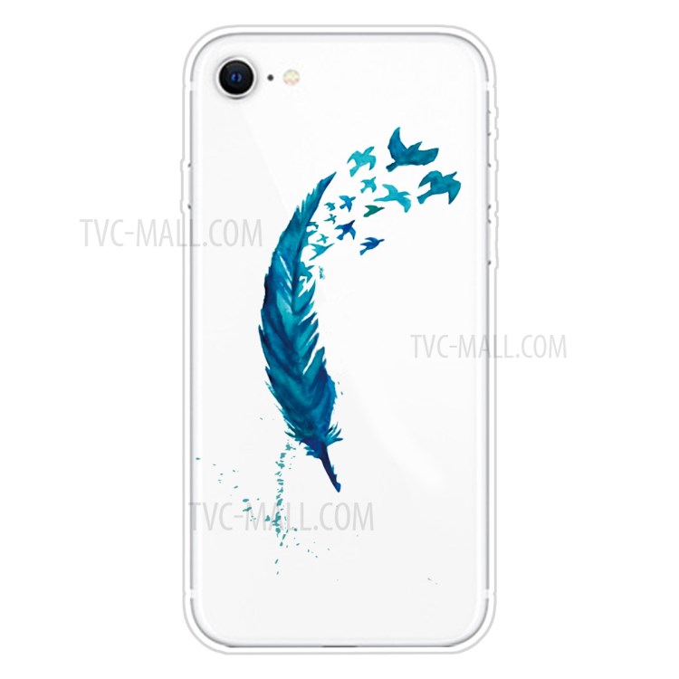 Pattern Printing TPU Soft Phone Cover for iPhone SE (2nd Generation)/iPhone 8/iPhone 7 - Feather-1