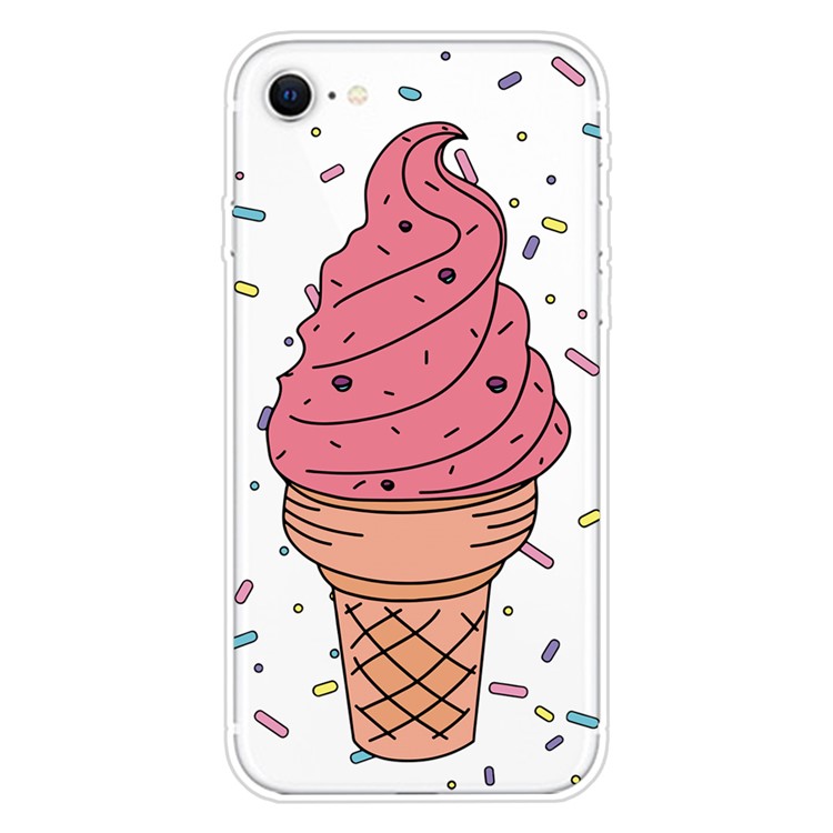 Pattern Printing TPU Soft Phone Cover for iPhone SE (2nd Generation)/iPhone 8/iPhone 7 - Ice Cream-1