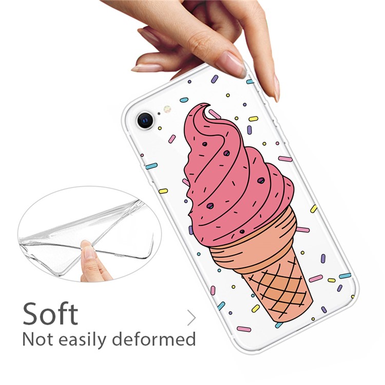 Impresión de Patrones TPU Soft Telep Cover Para Iphone SE (2022)/SE (2020)/8/7 4.7 Pulgadas - Helado-3