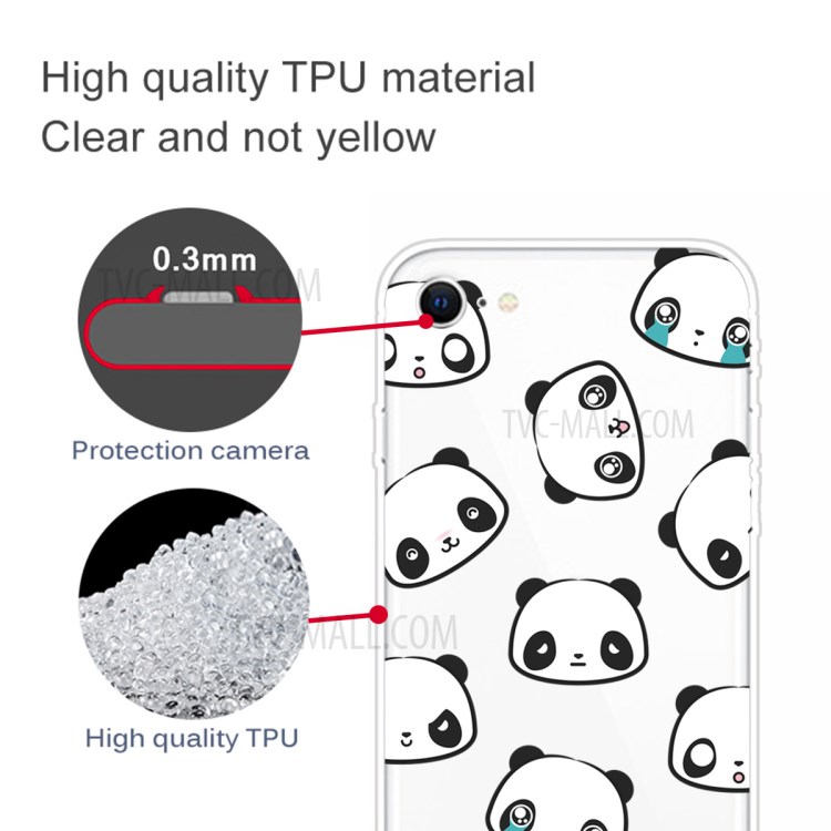 Pattern Printing TPU Soft Phone Cover for iPhone SE (2nd Generation)/iPhone 8/iPhone 7 - Pandas-4