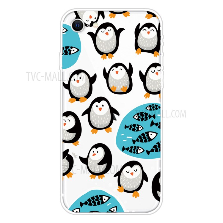 Pattern Printing TPU Soft Phone Cover for iPhone SE (2nd Generation)/iPhone 8/iPhone 7 - Little Penguin-1