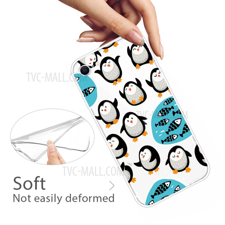 Pattern Printing TPU Soft Phone Cover for iPhone SE (2nd Generation)/iPhone 8/iPhone 7 - Little Penguin-3