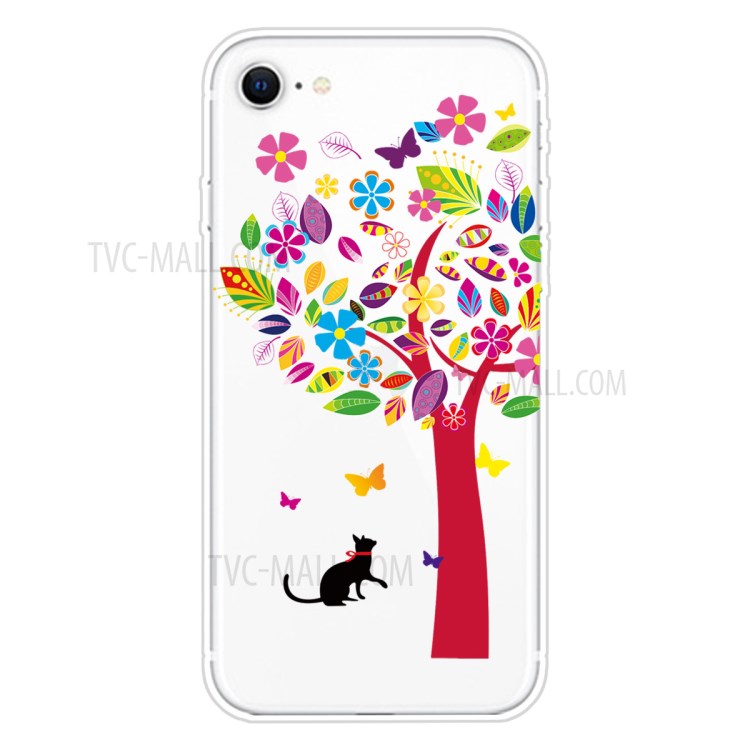 Pattern Printing TPU Soft Phone Cover for iPhone SE (2nd Generation)/iPhone 8/iPhone 7 - Colorful Tree-1
