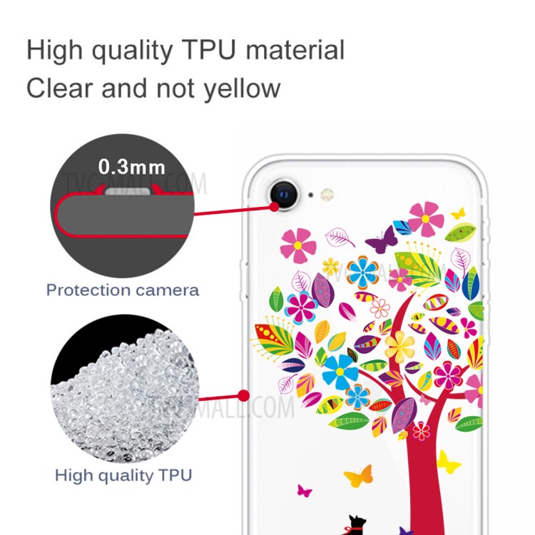 Pattern Printing TPU Soft Phone Cover for iPhone SE (2nd Generation)/iPhone 8/iPhone 7 - Colorful Tree-2