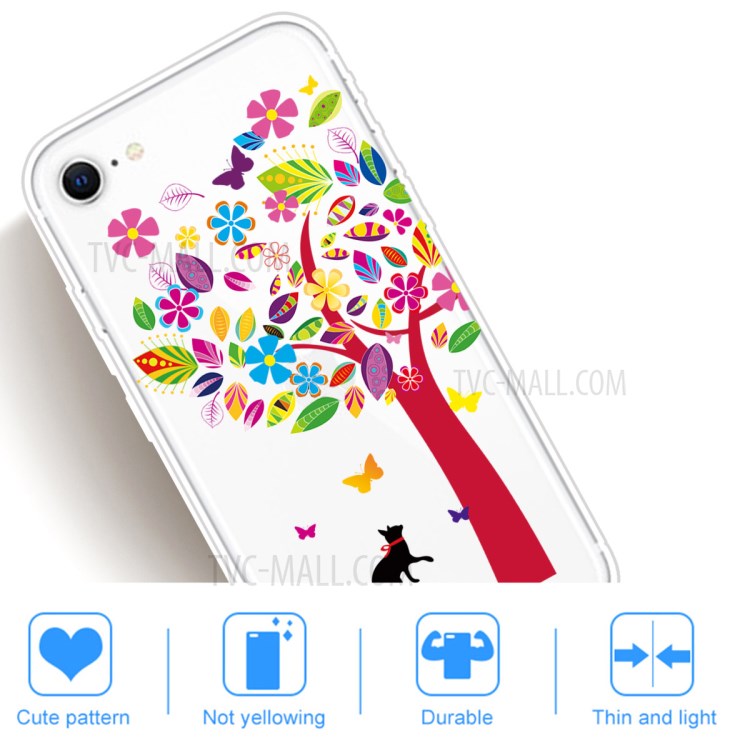 Pattern Printing TPU Soft Phone Cover for iPhone SE (2nd Generation)/iPhone 8/iPhone 7 - Colorful Tree-4