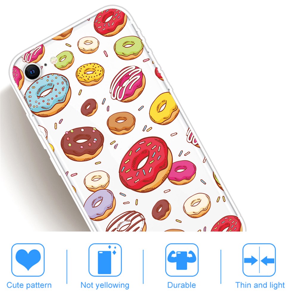 Musterdruck TPU Soft Phone Cover Für Iphone SE (2022)/SE (2020)/8/7 4,7 Zoll - Donuts