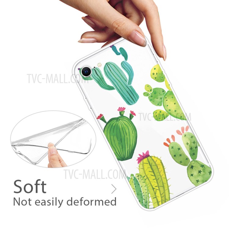 Pattern Printing TPU Soft Phone Cover for iPhone SE (2nd Generation)/iPhone 8/iPhone 7 - Cactus-3