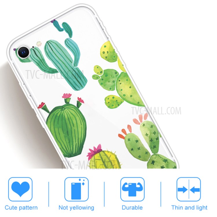 Pattern Printing TPU Soft Phone Cover for iPhone SE (2nd Generation)/iPhone 8/iPhone 7 - Cactus-4