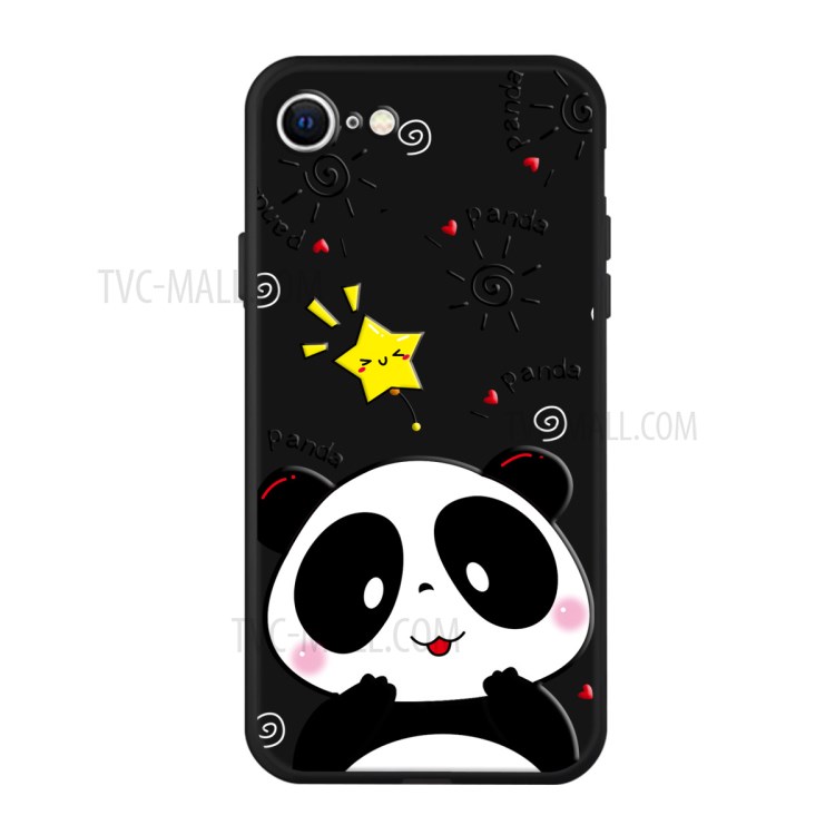 Matte Pattern Printing TPU Shell Case for iPhone SE (2nd Generation)/8/7 - Panda-1
