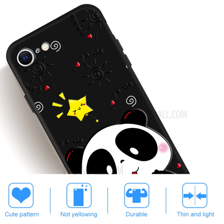 Matte Pattern Printing TPU Shell Case for iPhone SE (2nd Generation)/8/7 - Panda-4