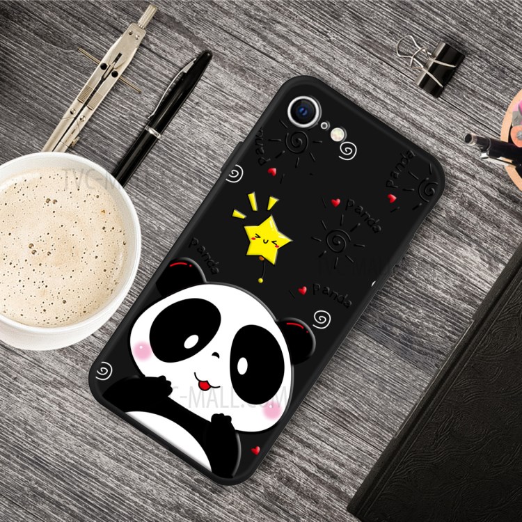 Matte Pattern Printing TPU Shell Case for iPhone SE (2nd Generation)/8/7 - Panda-5