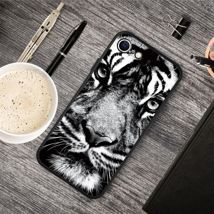 Matte Pattern Printing TPU Shell Case for iPhone SE (2nd Generation)/8/7 - Tiger-5
