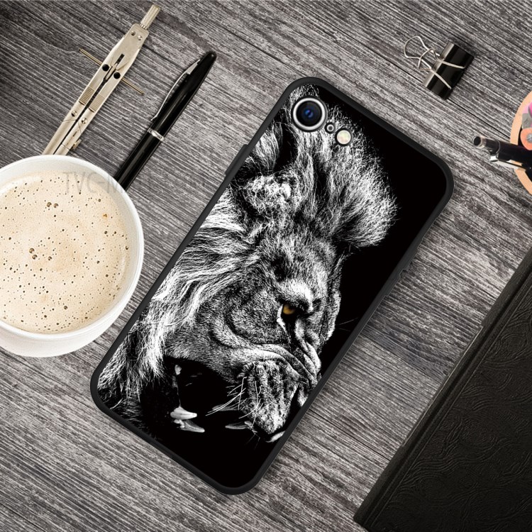 Matte Pattern Printing TPU Shell Case for iPhone SE (2nd Generation)/8/7 - Lion-5